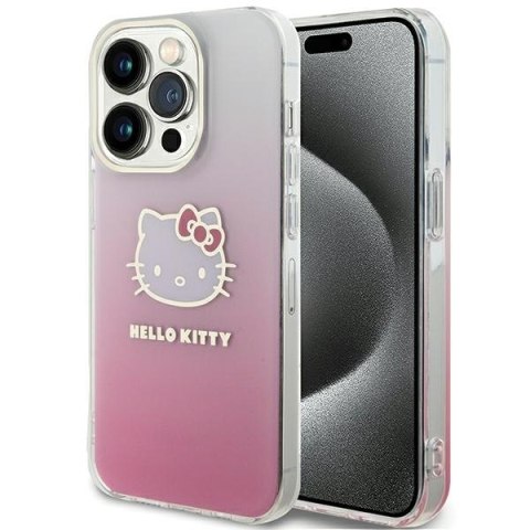 Nakładka Hello Kitty do iPhone 15 Pro 6,1" różowa hardcase IML Gradient Electrop Kitty Head Nakładka Hello Kitty do iPhone 15 Pro 6,1" różowa hardcase IML Gradient Electrop Kitty Head
