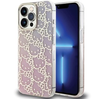 Nakładka Hello Kitty do iPhone 15 Pro Max 6,7" różowa hardcase IML Gradient Electrop Crowded Kitty Head