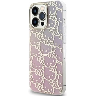 Nakładka Hello Kitty do iPhone 15 Pro Max 6,7" różowa hardcase IML Gradient Electrop Crowded Kitty Head