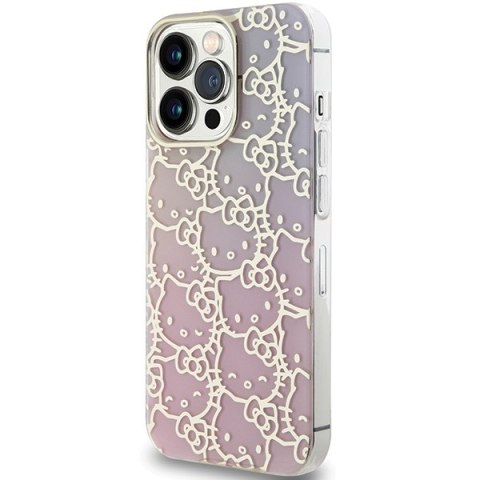 Nakładka Hello Kitty do iPhone 15 Pro Max 6,7" różowa hardcase IML Gradient Electrop Crowded Kitty Head Nakładka Hello Kitty do iPhone 15 Pro Max 6,7" różowa hardcase IML Gradient Electrop Crowded Kitty Head