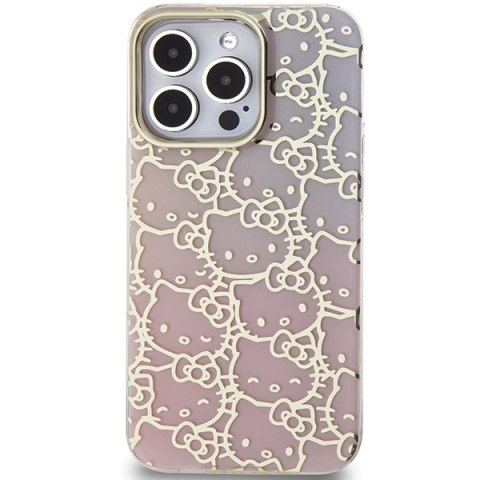 Nakładka Hello Kitty do iPhone 15 Pro Max 6,7" różowa hardcase IML Gradient Electrop Crowded Kitty Head Nakładka Hello Kitty do iPhone 15 Pro Max 6,7" różowa hardcase IML Gradient Electrop Crowded Kitty Head