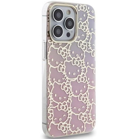 Nakładka Hello Kitty do iPhone 15 Pro Max 6,7" różowa hardcase IML Gradient Electrop Crowded Kitty Head Nakładka Hello Kitty do iPhone 15 Pro Max 6,7" różowa hardcase IML Gradient Electrop Crowded Kitty Head