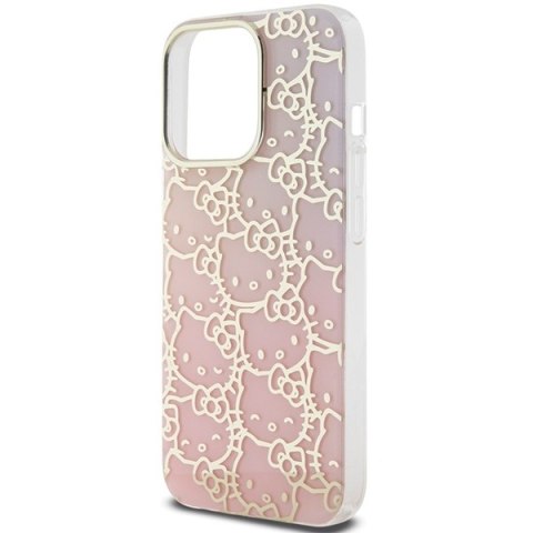 Nakładka Hello Kitty do iPhone 15 Pro Max 6,7" różowa hardcase IML Gradient Electrop Crowded Kitty Head Nakładka Hello Kitty do iPhone 15 Pro Max 6,7" różowa hardcase IML Gradient Electrop Crowded Kitty Head