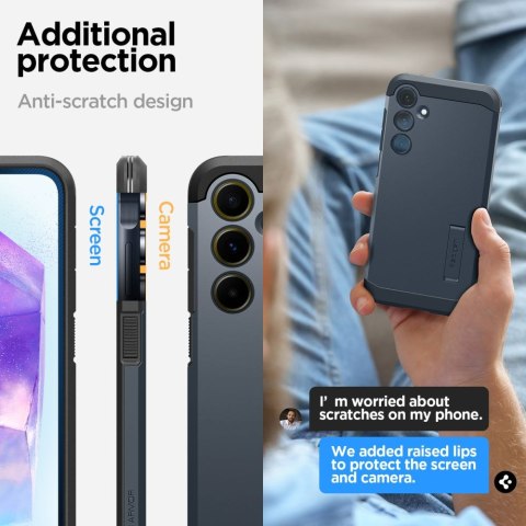 Spigen nakładka Tough Armor do Samsung Galaxy A55 5G czarny metal Spigen nakładka Tough Armor do Samsung Galaxy A55 5G czarny metal