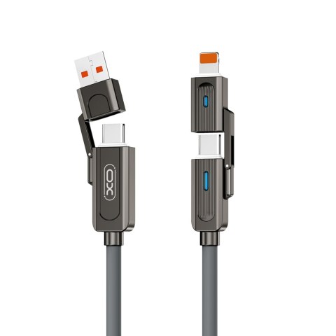 XO kabel NB275 4w1 USB-C - Lightning + USB + USB-C 60W 1,0m szary XO kabel NB275 4w1 USB-C - Lightning + USB + USB-C 60W 1,0m szary