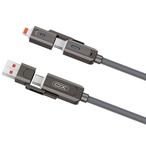 XO kabel NB275 4w1 USB-C - Lightning + USB + USB-C 60W 1,0m szary XO kabel NB275 4w1 USB-C - Lightning + USB + USB-C 60W 1,0m szary