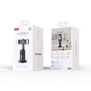 XO uchwyt stojak z 360 SS16 śledzenie twarzy ze światłem LED czarny