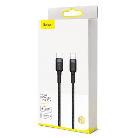 Baseus kabel Cafule PD USB-C - Lightning 1,0 m szaro-czarny 18W Baseus kabel Cafule PD USB-C - Lightning 1,0 m szaro-czarny 18W