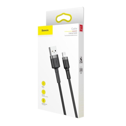 Baseus kabel Cafule USB - Lightning 1,0 m 2,4A szaro-czarny Baseus kabel Cafule USB - Lightning 1,0 m 2,4A szaro-czarny