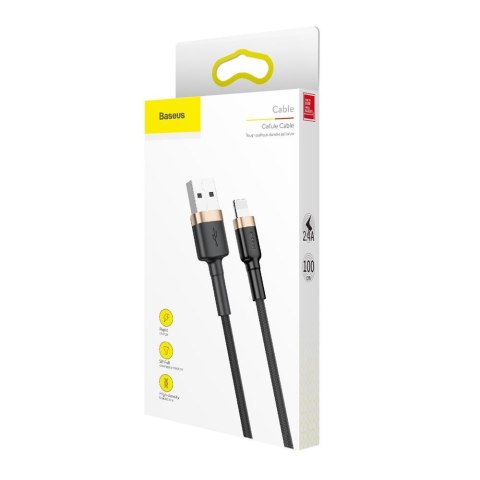 Baseus kabel Cafule USB - Lightning 1,0 m 2,4A złoto-czarny Baseus kabel Cafule USB - Lightning 1,0 m 2,4A złoto-czarny