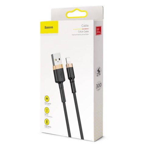 Baseus kabel Cafule USB - Lightning 3,0 m 1,5A złoto-czarny Baseus kabel Cafule USB - Lightning 3,0 m 1,5A złoto-czarny