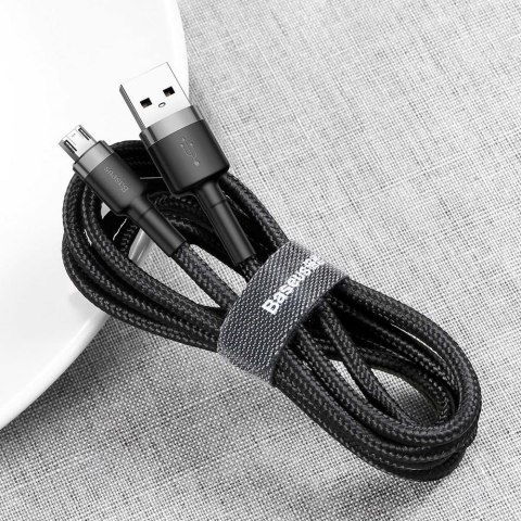 Baseus kabel Cafule USB - microUSB 2,0 m 1,5A szaro-czarny Baseus kabel Cafule USB - microUSB 2,0 m 1,5A szaro-czarny
