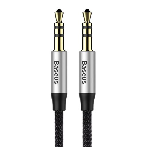 Baseus kabel audio Yiven M30 jack 3,5 mm - jack 3,5 mm 1,0 m srebrno-czarny Baseus kabel audio Yiven M30 jack 3,5 mm - jack 3,5 mm 1,0 m srebrno-czarny