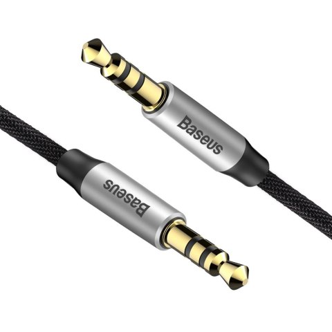 Baseus kabel audio Yiven M30 jack 3,5 mm - jack 3,5 mm 1,0 m srebrno-czarny Baseus kabel audio Yiven M30 jack 3,5 mm - jack 3,5 mm 1,0 m srebrno-czarny