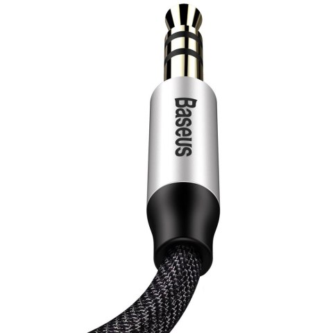 Baseus kabel audio Yiven M30 jack 3,5 mm - jack 3,5 mm 1,0 m srebrno-czarny Baseus kabel audio Yiven M30 jack 3,5 mm - jack 3,5 mm 1,0 m srebrno-czarny