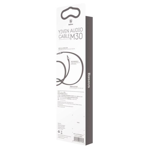 Baseus kabel audio Yiven M30 jack 3,5 mm - jack 3,5 mm 1,0 m srebrno-czarny Baseus kabel audio Yiven M30 jack 3,5 mm - jack 3,5 mm 1,0 m srebrno-czarny