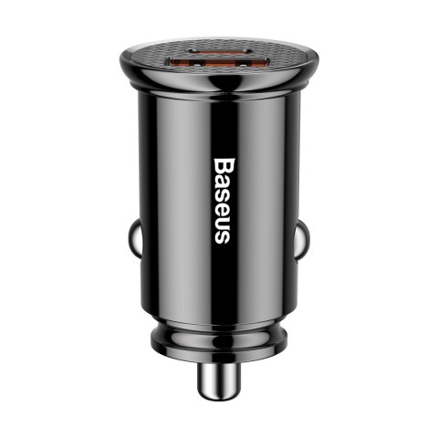 Baseus ładowarka samochodowa USB-C - USB czarna Circular Plastic PD QC 3.0 PPS Baseus ładowarka samochodowa USB-C - USB czarna Circular Plastic PD QC 3.0 PPS