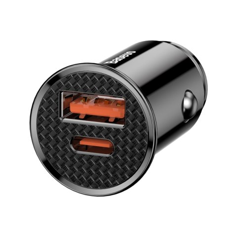 Baseus ładowarka samochodowa USB-C - USB czarna Circular Plastic PD QC 3.0 PPS Baseus ładowarka samochodowa USB-C - USB czarna Circular Plastic PD QC 3.0 PPS