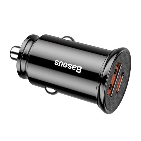 Baseus ładowarka samochodowa USB-C - USB czarna Circular Plastic PD QC 3.0 PPS Baseus ładowarka samochodowa USB-C - USB czarna Circular Plastic PD QC 3.0 PPS