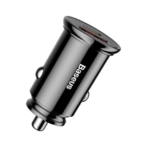 Baseus ładowarka samochodowa USB-C - USB czarna Circular Plastic PD QC 3.0 PPS Baseus ładowarka samochodowa USB-C - USB czarna Circular Plastic PD QC 3.0 PPS