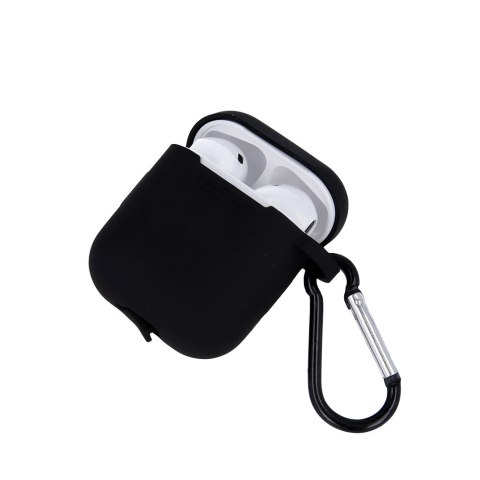 Etui do Airpods / Airpods 2 czarne z haczykiem Etui do Airpods / Airpods 2 czarne z haczykiem
