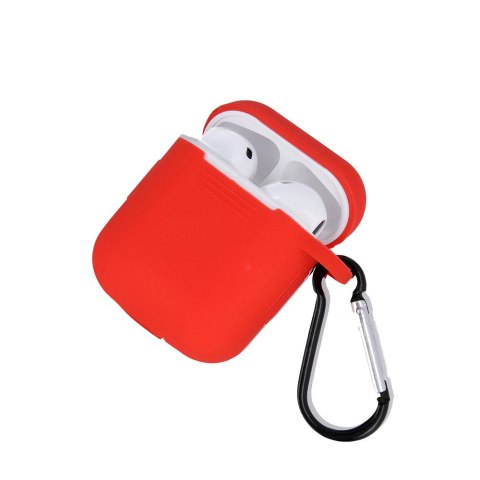 Etui do Airpods / Airpods 2 czerwone z haczykiem Etui do Airpods / Airpods 2 czerwone z haczykiem