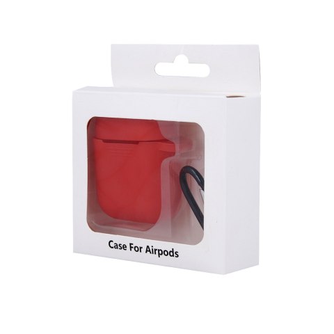 Etui do Airpods / Airpods 2 czerwone z haczykiem Etui do Airpods / Airpods 2 czerwone z haczykiem