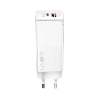 Forever Core ładowarka sieciowa PD+ QC 3.0 GaN 1x USB 1x USB-C 65W biała