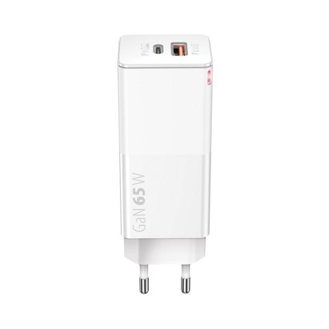 Forever Core ładowarka sieciowa PD+ QC 3.0 GaN 1x USB 1x USB-C 65W biała Forever Core ładowarka sieciowa PD+ QC 3.0 GaN 1x USB 1x USB-C 65W biała