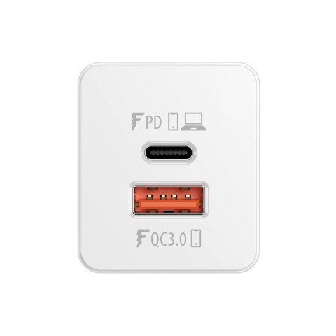 Forever Core ładowarka sieciowa PD+ QC 3.0 GaN 1x USB 1x USB-C 65W biała Forever Core ładowarka sieciowa PD+ QC 3.0 GaN 1x USB 1x USB-C 65W biała