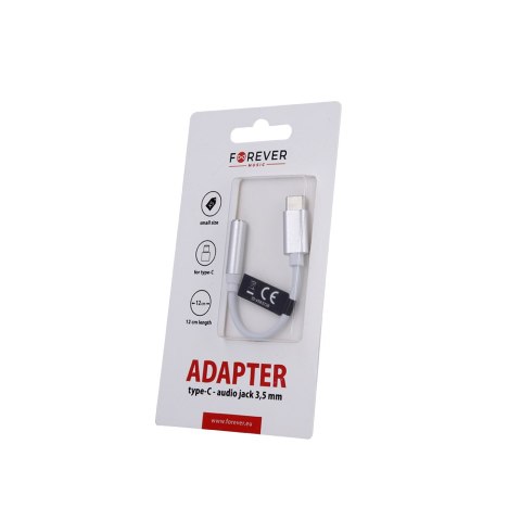 Forever adapter audio USB-C - jack 3,5mm biały Forever adapter audio USB-C - jack 3,5mm biały