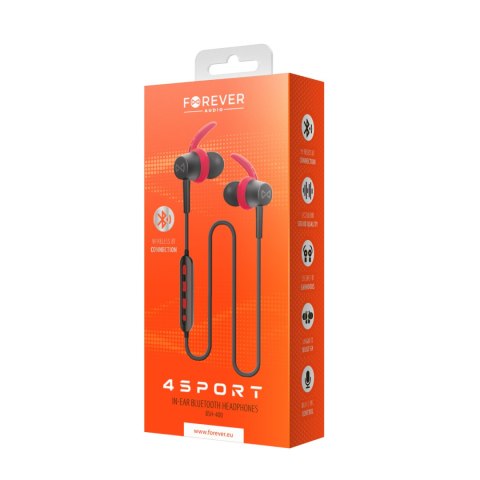 Forever słuchawki Bluetooth 4Sport BSH-400 dokanałowe czerwone Forever słuchawki Bluetooth 4Sport BSH-400 dokanałowe czerwone