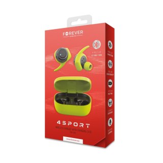 Forever słuchawki Bluetooth 4Sport TWE-300 zielone z etui ładującym