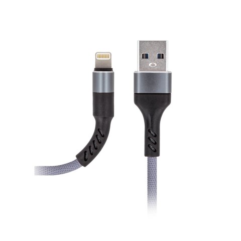 Maxlife kabel MXUC-01 USB - Lightning 1,0 m 2A szary nylonowy