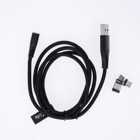 Maxlife kabel magnetyczny MXUC-03 USB - Lightning + USB-C + microUSB 1,0 m 3A czarny nylonowy Maxlife kabel magnetyczny MXUC-03 USB - Lightning + USB-C + microUSB 1,0 m 3A czarny nylonowy