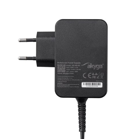 Akyga zasilacz AK-ND-81 5 - 20V / 3 - 3.25A 65W USB-C Power Delivery 3.0 GaN Akyga zasilacz AK-ND-81 5 - 20V / 3 - 3.25A 65W USB-C Power Delivery 3.0 GaN