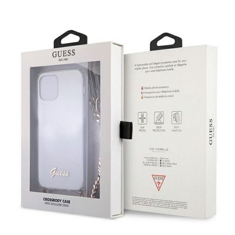Guess nakładka do iPhone 12 / 12 Pro 6,1" GUHCP12MKC4GSGO przezroczysta hard case 4G Gold Chain