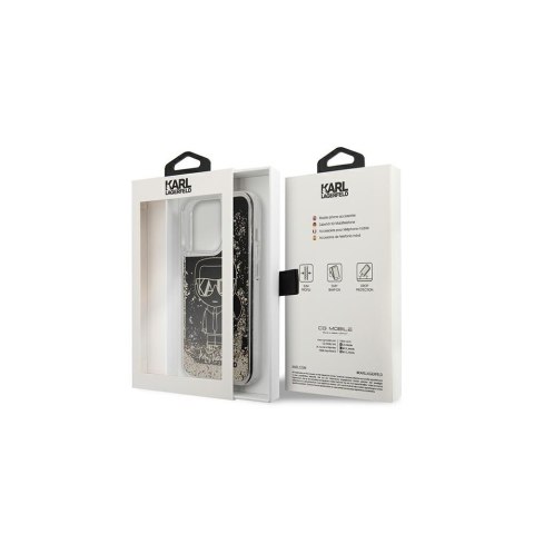 Karl Lagerfeld nakładka do iPhone 13 Pro Max 6,7" KLHCP13XLGGKBK czarna hard case Liquid Glitter Iconic