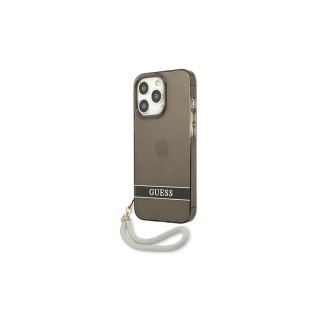 Guess nakładka do iPhone 13 / 13 Pro 6,1" GUHCP13LHTSGSK czarna hard case Translucent Stap