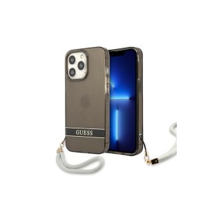 Guess nakładka do iPhone 13 / 13 Pro 6,1" GUHCP13LHTSGSK czarna hard case Translucent Stap