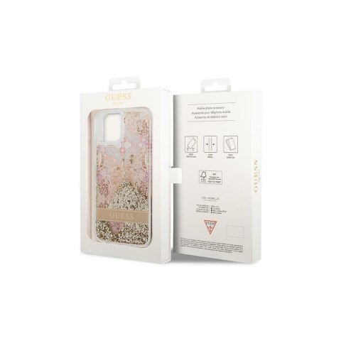Guess nakładka do iPhone 14 Plus 6,7" GUHCP14MLFLSD złota hardcase Paisley Liquid Glitter Guess nakładka do iPhone 14 Plus 6,7" GUHCP14MLFLSD złota hardcase Paisley Liquid Glitter