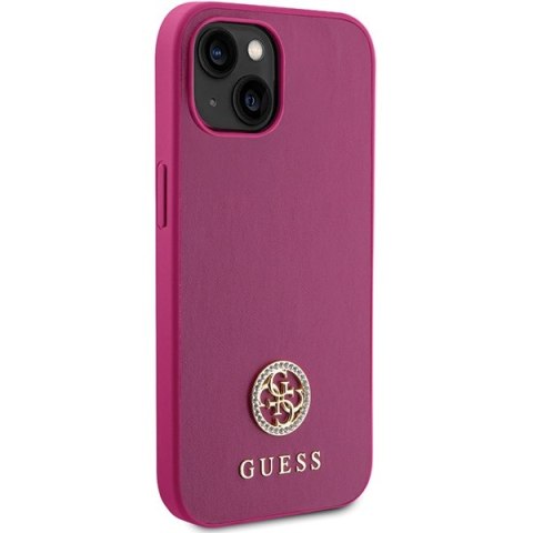 Guess nakładka do iPhone 15 6,1" GUHCP15SPS4DGPP różowa HC PU 4G Metal Logo Strass Guess nakładka do iPhone 15 6,1" GUHCP15SPS4DGPP różowa HC PU 4G Metal Logo Strass