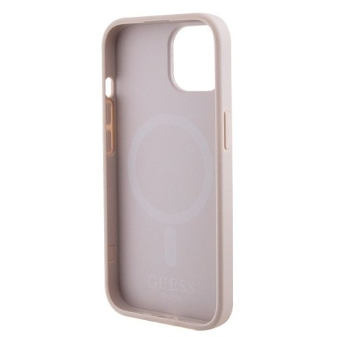 Guess nakładka do iPhone 15 6,1" GUHMP15SPSAHMCP różowa hardcase Saffiano MagSafe Guess nakładka do iPhone 15 6,1" GUHMP15SPSAHMCP różowa hardcase Saffiano MagSafe