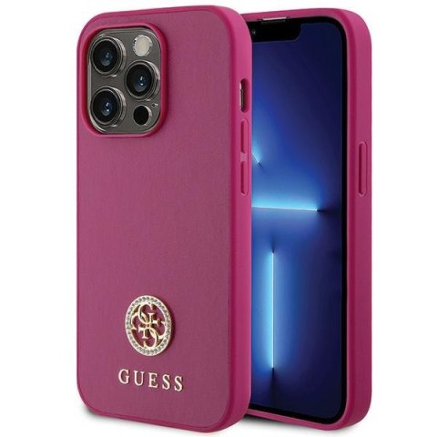 Guess nakładka do iPhone 15 Pro Max 6,7" GUHCP15XPS4DGPP różowa HC PU 4G Metal Logo Strass Guess nakładka do iPhone 15 Pro Max 6,7" GUHCP15XPS4DGPP różowa HC PU 4G Metal Logo Strass