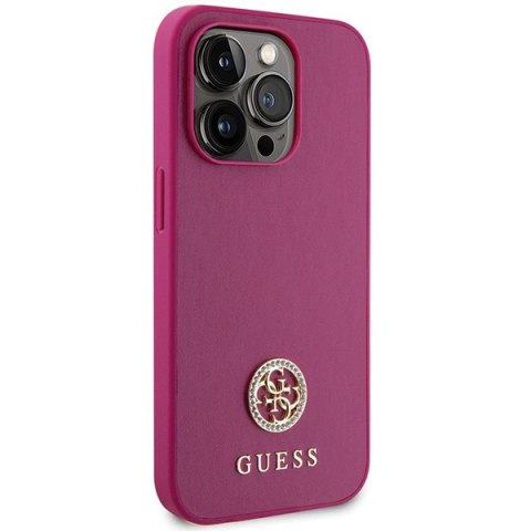 Guess nakładka do iPhone 15 Pro Max 6,7" GUHCP15XPS4DGPP różowa HC PU 4G Metal Logo Strass Guess nakładka do iPhone 15 Pro Max 6,7" GUHCP15XPS4DGPP różowa HC PU 4G Metal Logo Strass