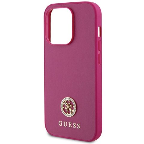 Guess nakładka do iPhone 15 Pro Max 6,7" GUHCP15XPS4DGPP różowa HC PU 4G Metal Logo Strass Guess nakładka do iPhone 15 Pro Max 6,7" GUHCP15XPS4DGPP różowa HC PU 4G Metal Logo Strass