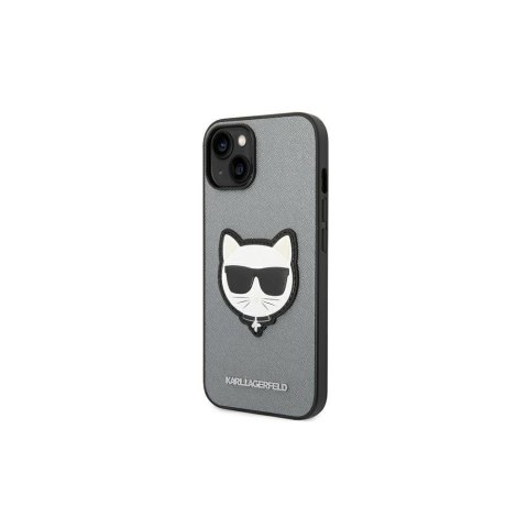Karl Lagerfeld nakładka do iPhone 14 Plus 6,7" KLHCP14MSAPCHG srebrna PU Saffiano case with Choupette Head Patch Karl Lagerfeld nakładka do iPhone 14 Plus 6,7" KLHCP14MSAPCHG srebrna PU Saffiano case with Choupette Head Patch