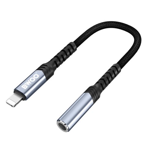 BWOO adapter AUX 3.5mm - Lightning czarny BZ48
