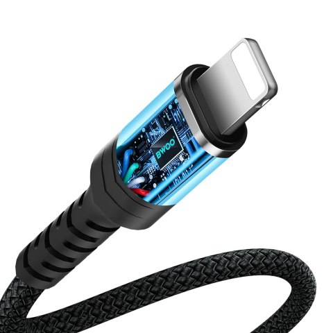 BWOO adapter AUX 3.5mm - Lightning czarny BZ48