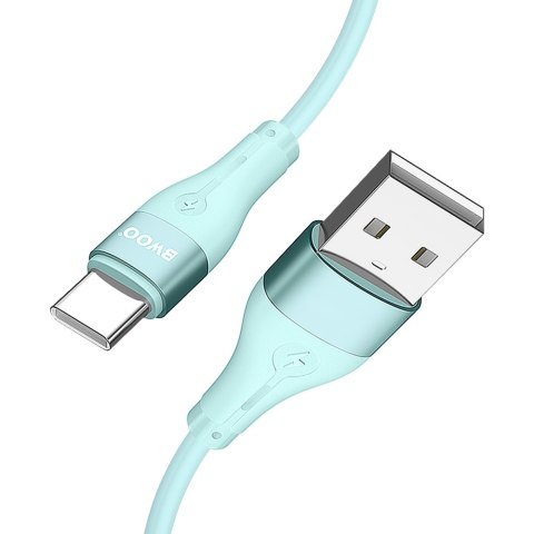 BWOO kabel USB - USB-C 1m 3A Minimalist Silicone zielony X280C BWOO kabel USB - USB-C 1m 3A Minimalist Silicone zielony X280C